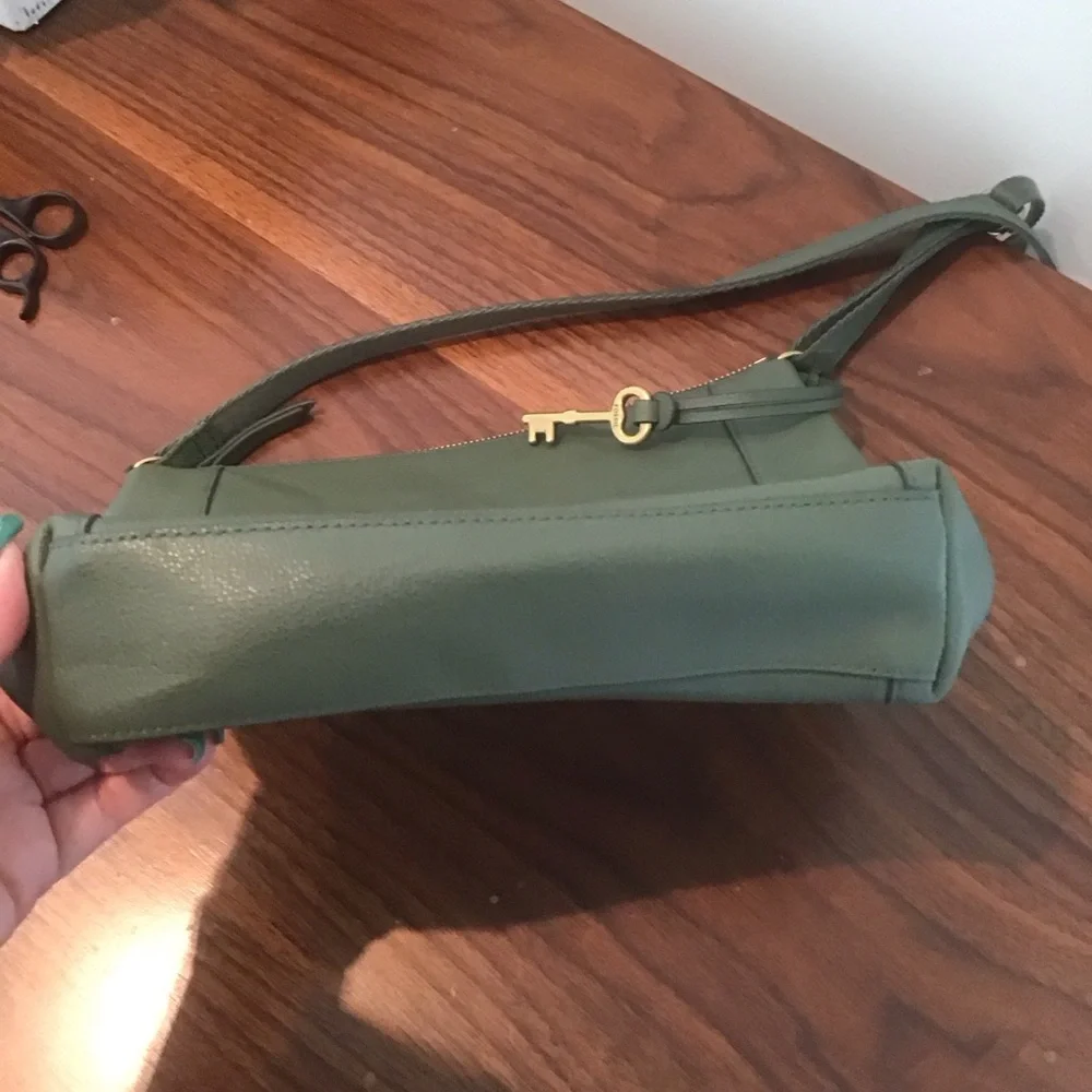 Fossil Tara Aloe Green Soft Pebbled Leather Crossbody‎ Bag Purse $269